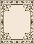Elegant Art Nouveau Floral Border Rug