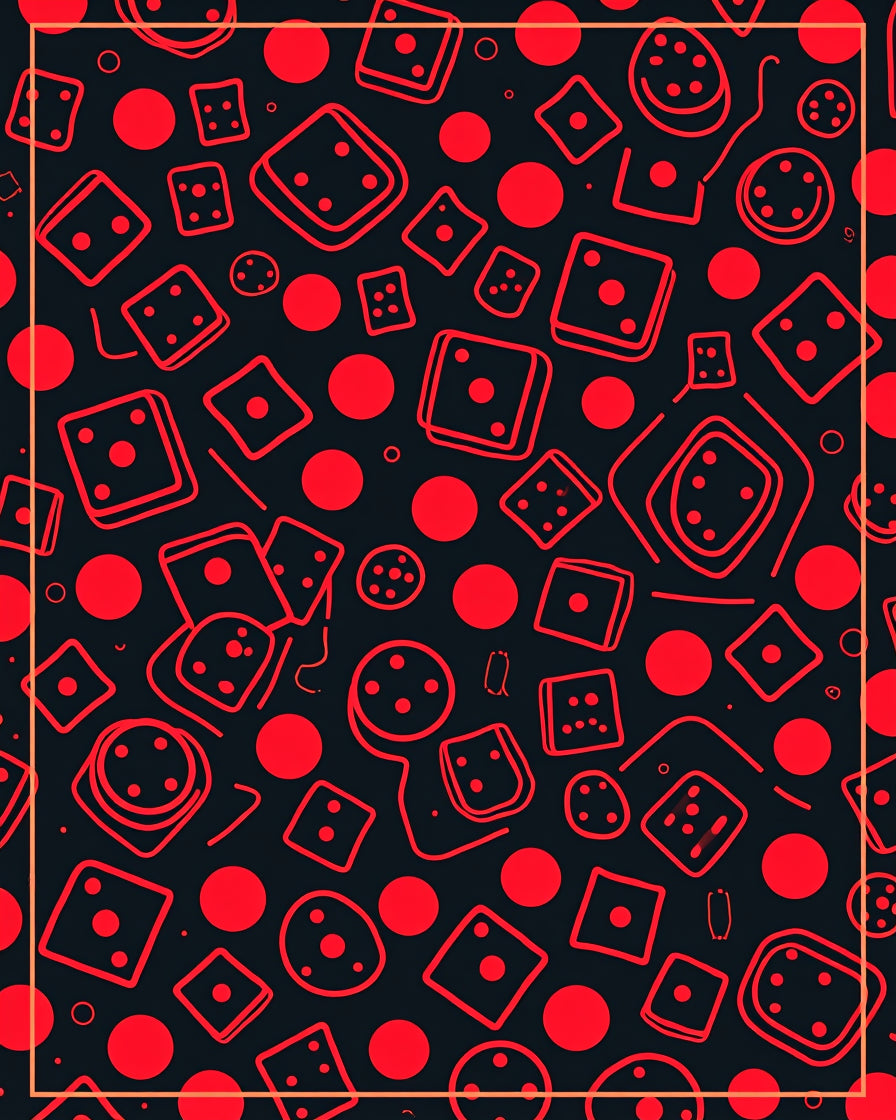 Red Dice Dots Pattern Rug