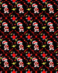 Cute Skeleton Santa Black Star Rug