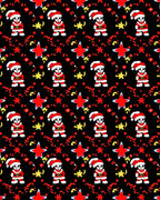 Cute Skeleton Santa Black Star Rug