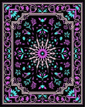 Ornate Pink Teal Floral Mandala Rug