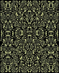 Ornate Black Floral Vine Art Rug