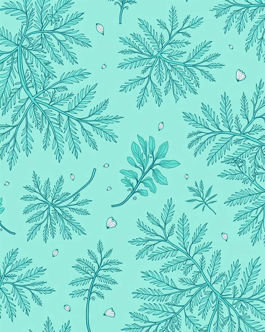 Foliage Pattern With Delicate Greenery Rug