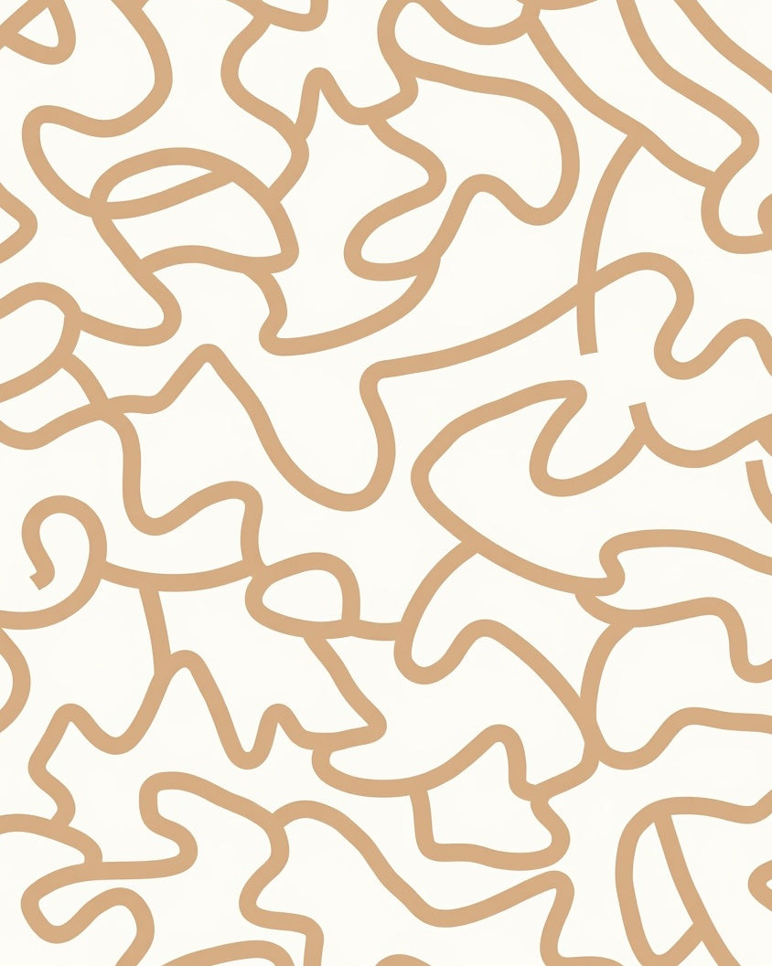 Abstract Swirl Contour Design Rug