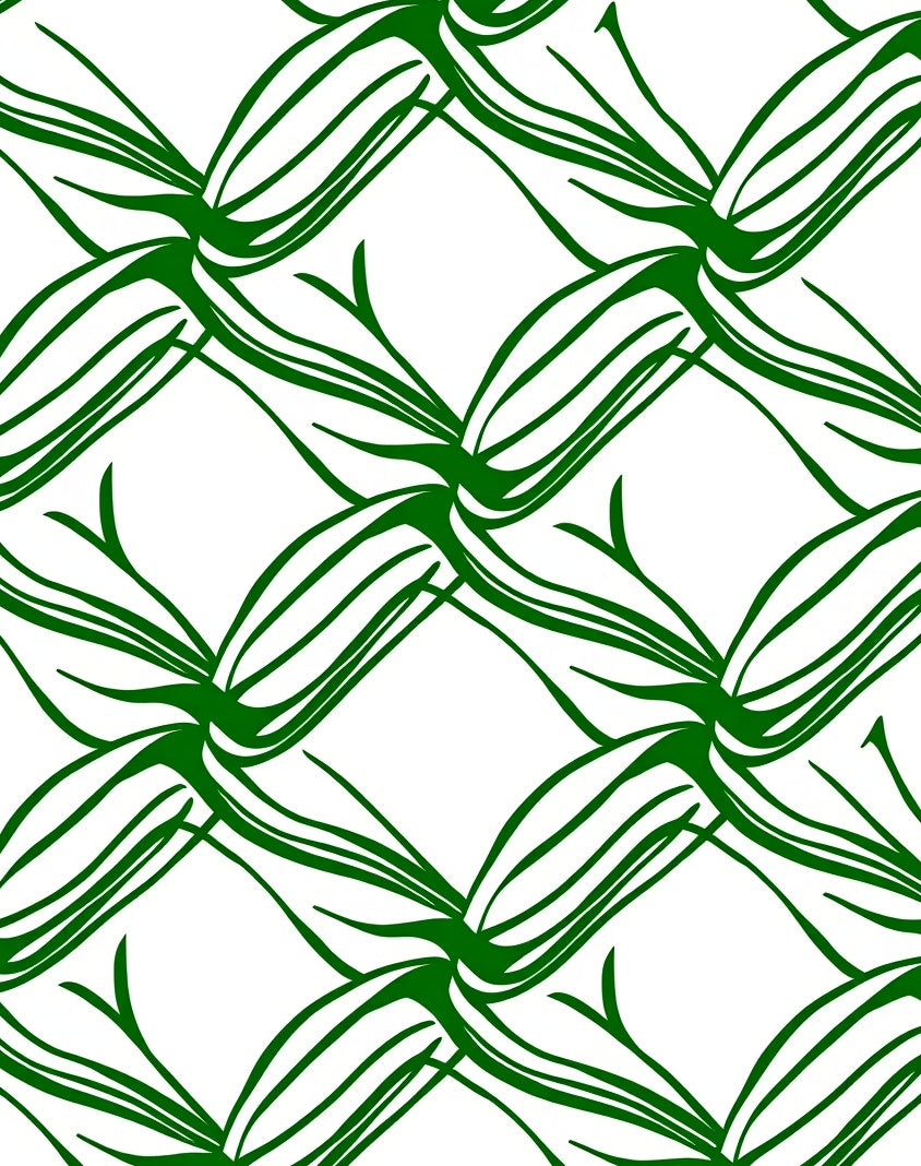Green Vine Interwoven Pattern Rug