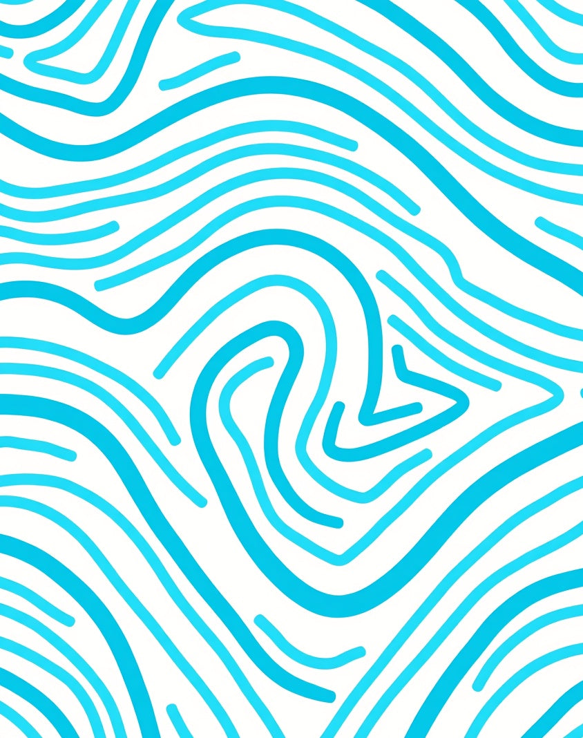 Aqua Wavy Lines Pattern Rug
