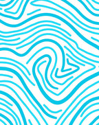 Aqua Wavy Lines Pattern Rug