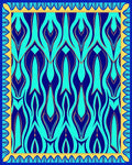 Abstract Teal And Navy Pattern Rug