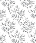 Gray Botanical Branch Pattern Rug