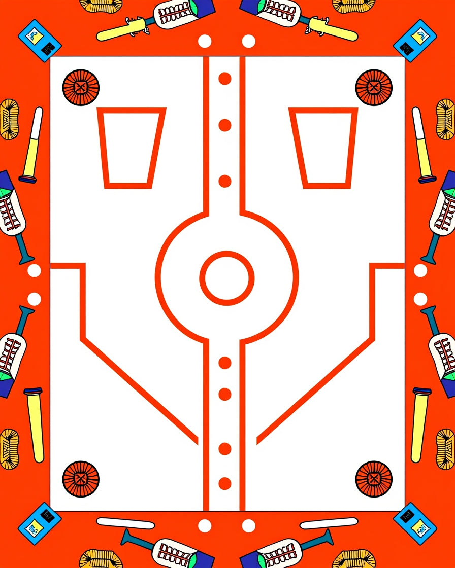 Abstract Orange Scientific Lab Pattern Rug