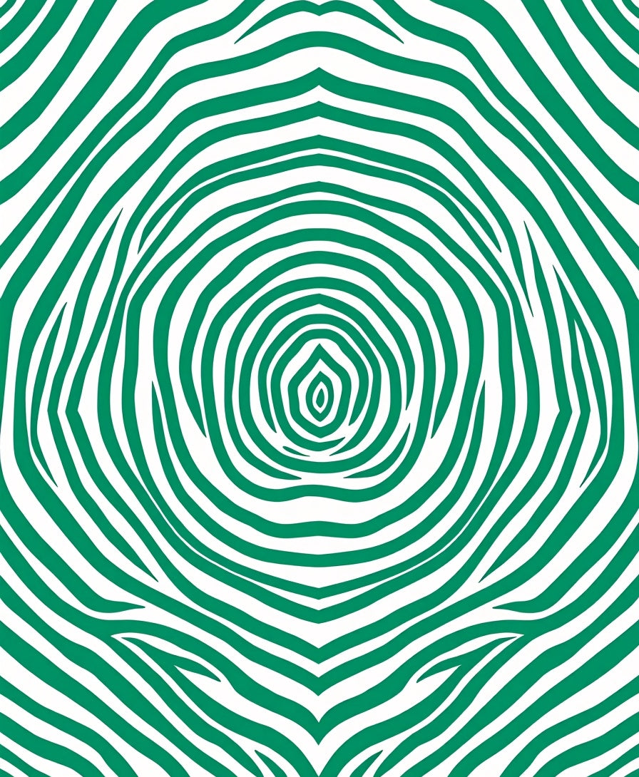 Green Abstract Zebra Stripe Rug