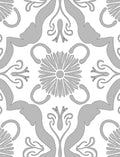 Ornate Floral Damask Scroll Pattern Rug