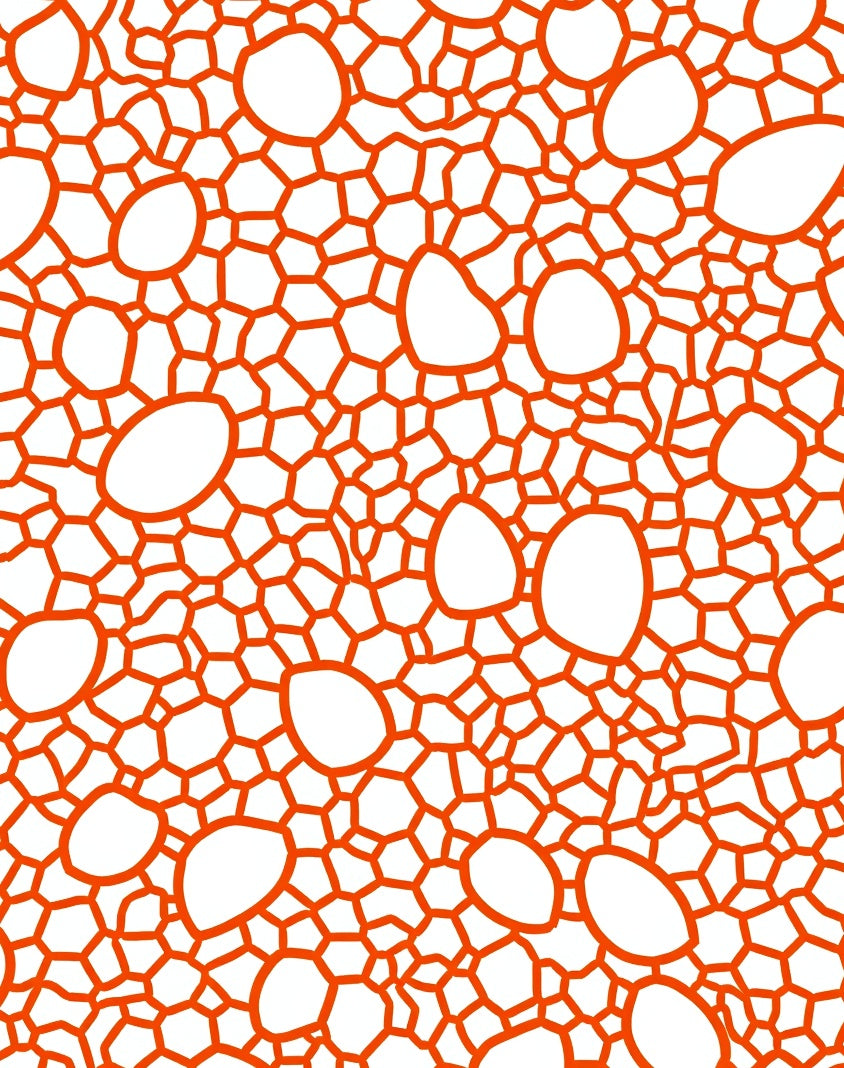 Orange Cracked Organic Pattern Rug