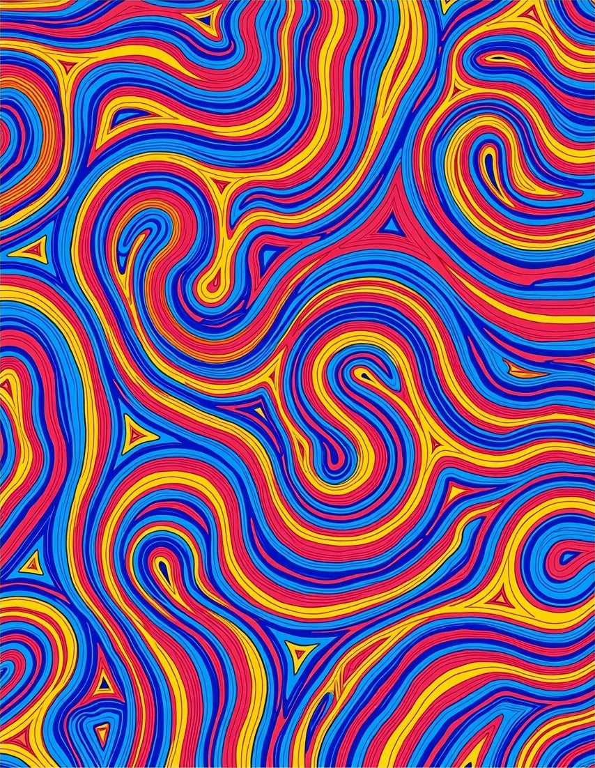Swirling Triangles Vibrant Flow Rug