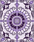Ornate Purple Floral Mandala Pattern Rug