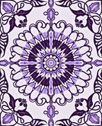 Ornate Purple Floral Mandala Pattern Rug
