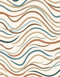 Earthy Tone Wavy Line Design Rug