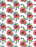 Pink Floral Swirl Pattern Design Rug