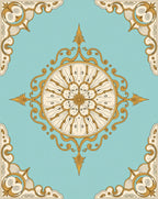 Classic Floral Inlay Medallion Pattern Rug