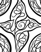 Black White Swirling Organic Pattern Rug