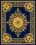 Elegant Golden Floral Border Design Rug