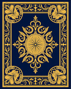 Elegant Golden Floral Border Design Rug