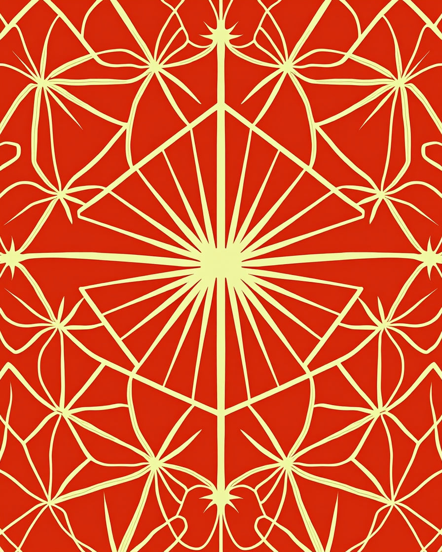 Radiant Starburst And Petal Pattern Rug