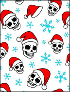Festive Red Santa Skull Snowflake Rug