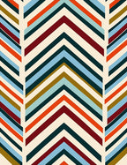 Retro Chevron Color Block Design Rug