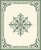 Elegant Floral Scrollwork Border Design Rug
