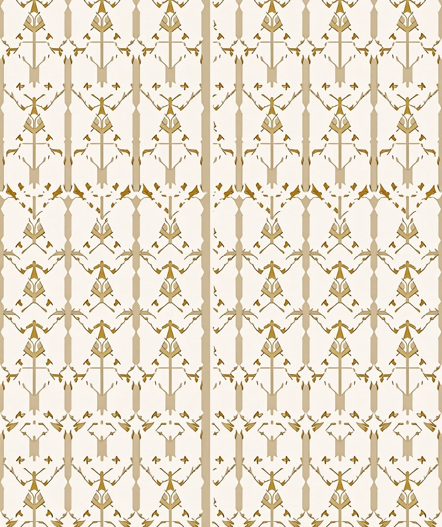 Gold And Natural Geometric Pattern Rug