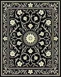 Elegant Floral Scroll Patterned Design Rug