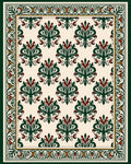 Ornate Floral Damask Pattern Rug