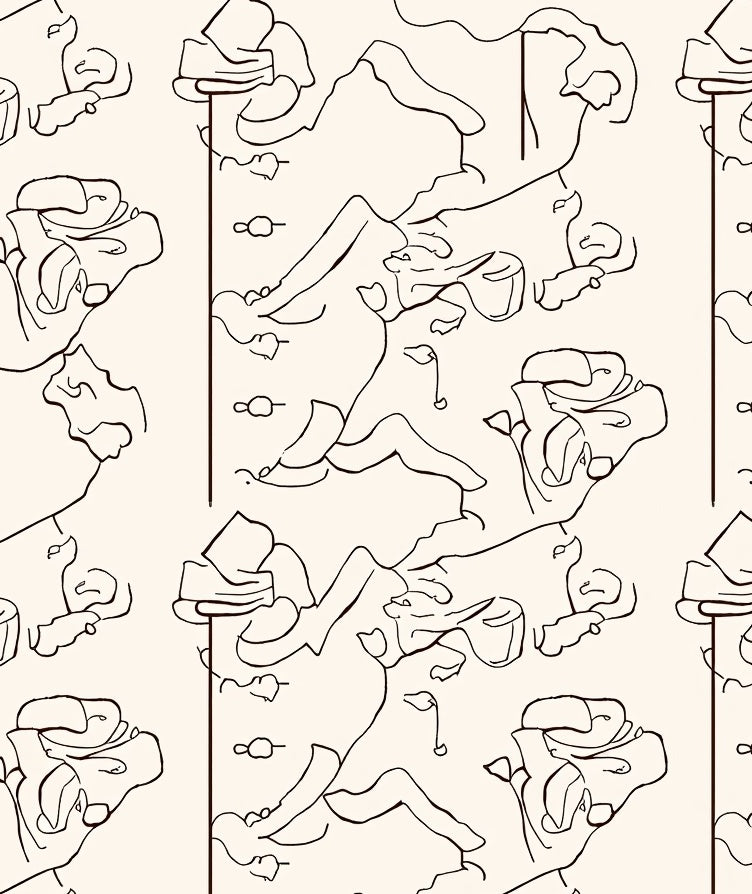 Abstract Outline Figures Pattern Design Rug