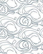 Abstract Contour Face Pattern Design Rug