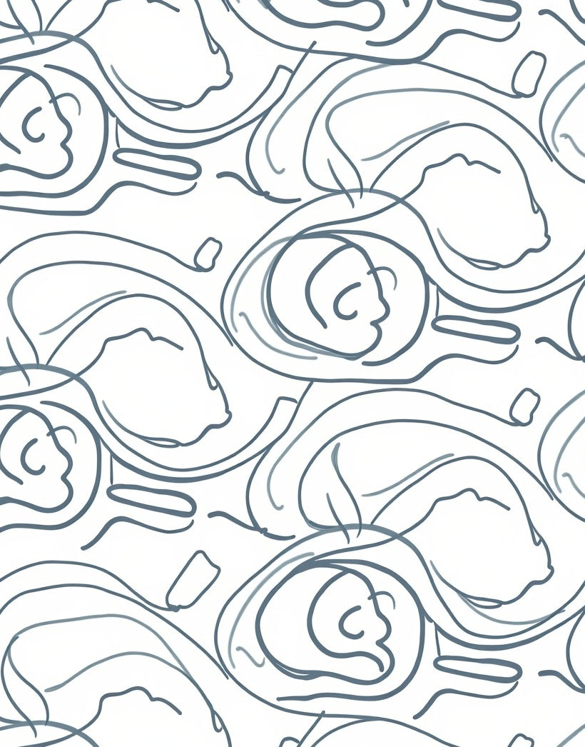 Abstract Contour Face Pattern Design Rug