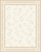Delicate Falling Leaves Border Design Rug