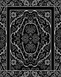 Black Floral Scrollwork Pattern Rug