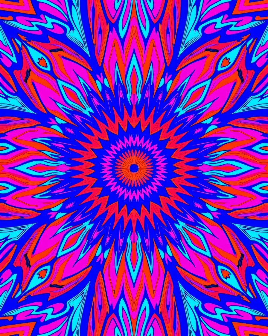 Vibrant Radial Starburst Pattern Rug