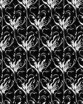Classic Floral Scroll In Black And White Rug