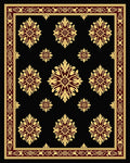Ornate Gold Floral Patterned Rug