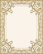 Ornate Scrollwork Border Design Rug