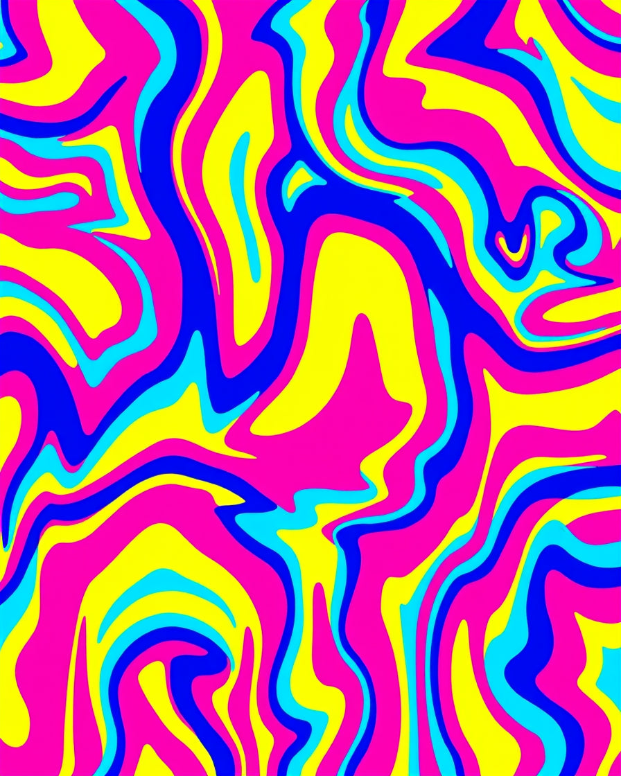 Abstract Vibrant Swirl Pattern Rug