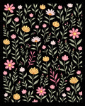 Whimsical Pink Yellow Floral Pattern Rug