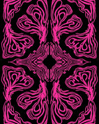 Vivid Pink Swirl Abstract Art Rug