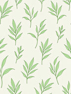 Green Leafy Botanical Pattern Rug