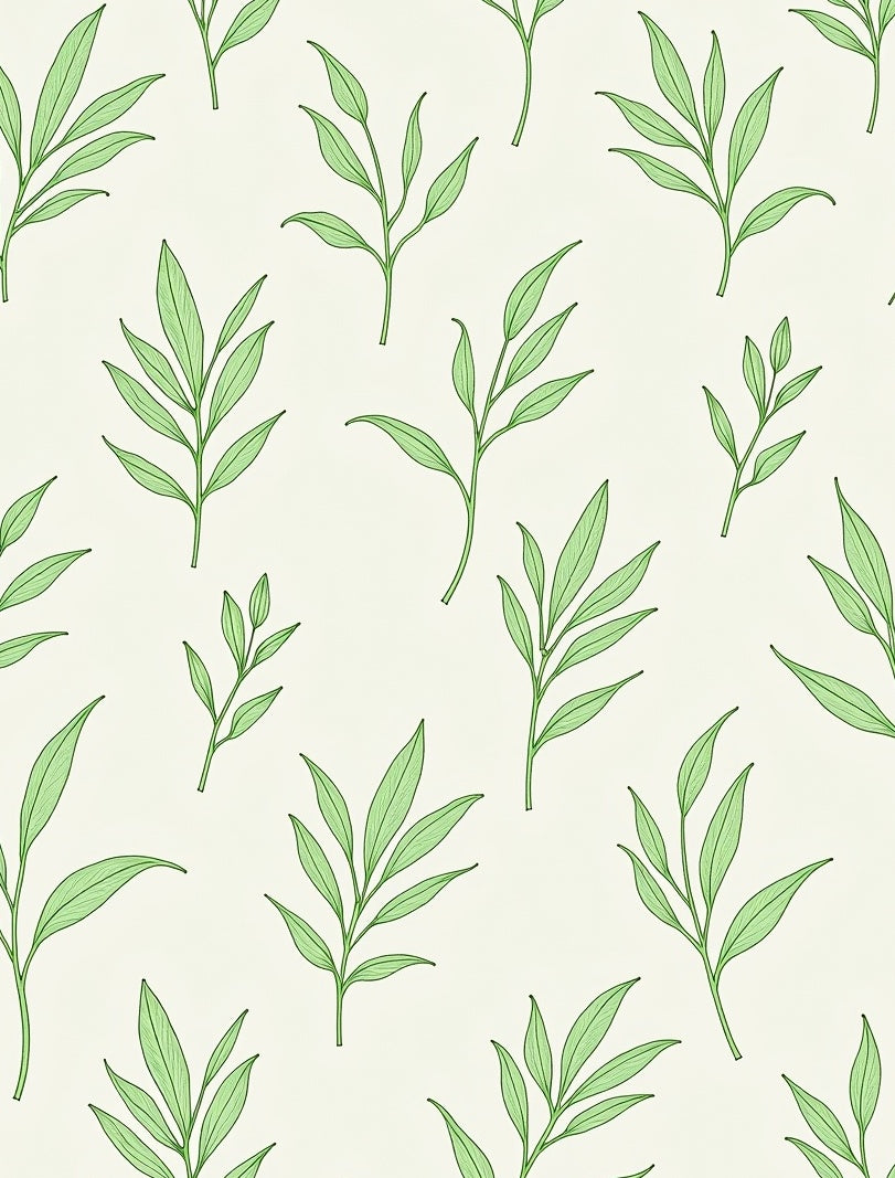 Green Leafy Botanical Pattern Rug