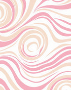 Blush Pink Swirl Abstract Pattern Rug