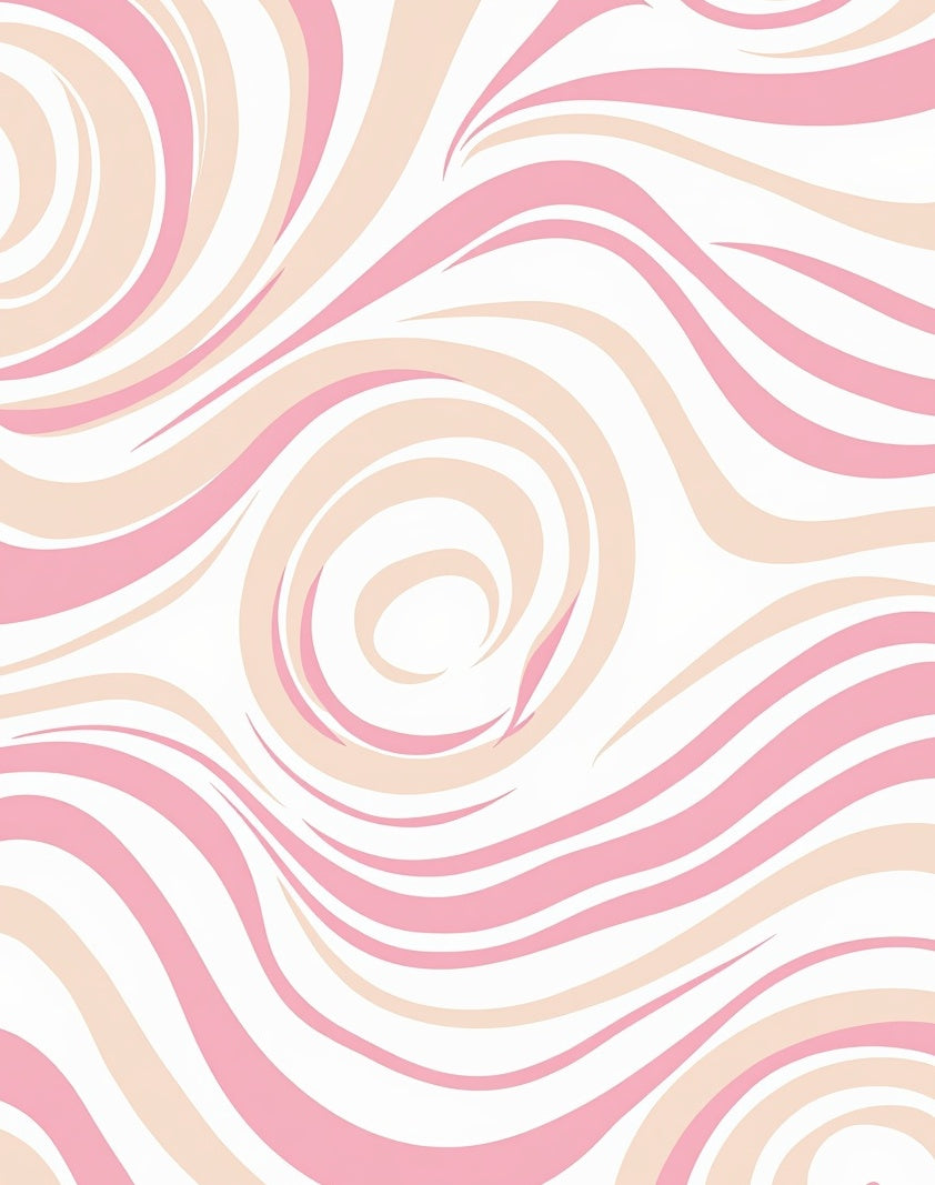 Blush Pink Swirl Abstract Pattern Rug