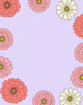 Pink Coral Cream Floral Frame Rug